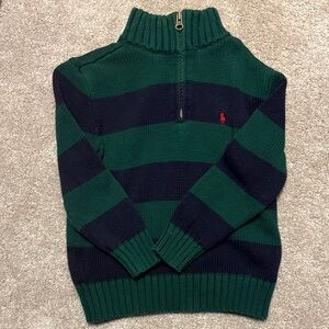 Ralph Lauren Kids Striped Sweater in Green and Navy